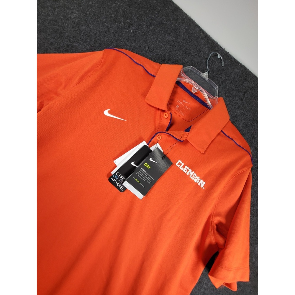 New Clemson Tigers Nike On-Field Dri-Fit Polo Shirt Mens M Orange